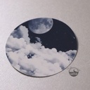 Stickers Holographique Moon and Clouds