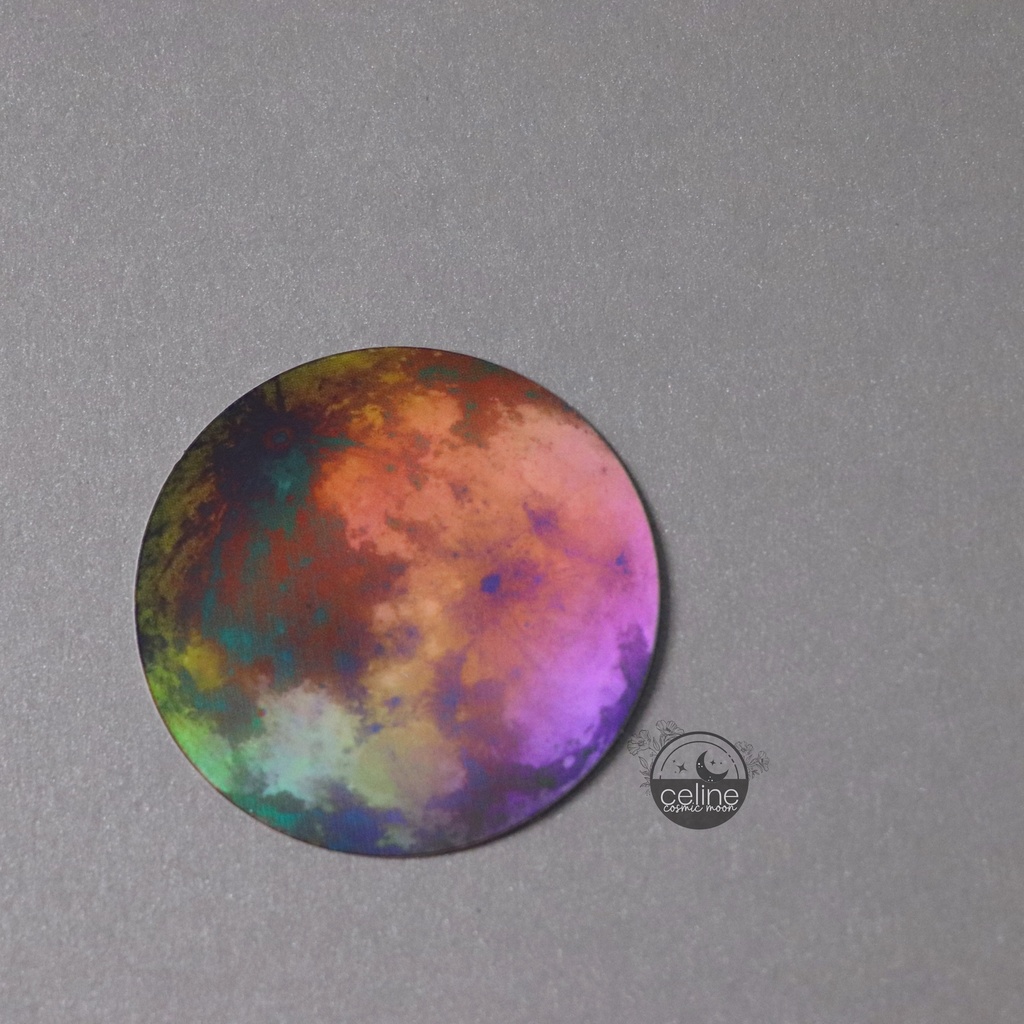 Stickers Holographique Rainbow Moon
